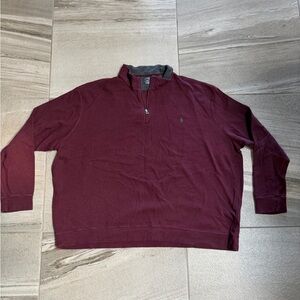 Polo Ralph Lauren Men's Maroon Quarter Zip-Up Sweater